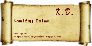 Komlósy Dalma névjegykártya
